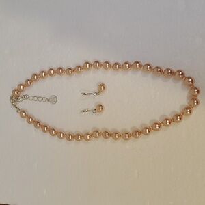 CHARTER CLUB Pink Faux Pearl Necklace & Earring Set